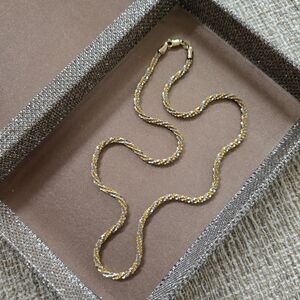 Vintage 14k Gold Two-Tone Margarita Chain Necklace